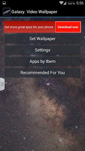Galaxy. Video Wallpaper screenshot 3