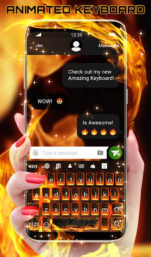 Burning Animated Custom Keyboard + Live Wallpaper screenshot 1