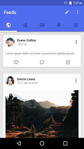 Social App - Material UI Template screenshot 1