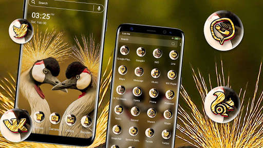 Grey Crowned Crane Launcher Theme screenshot 1