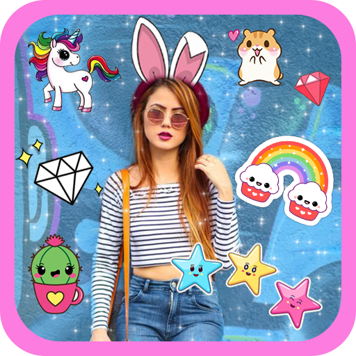 Cute Stickers for Photos : kawaii photo editor icon