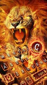 Golden Flaming  Lion Keyboard Theme 2 تصوير الشاشة