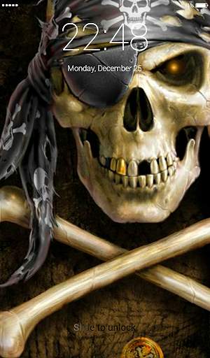 Pirate Skull Lock Screen 2 تصوير الشاشة