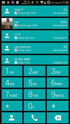 Dialer theme Cards Teal screenshot 1