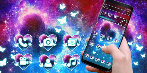 Galaxy Dreamy Neon Heart Theme screenshot 4