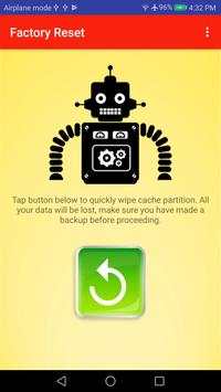 One Tap Factory Reset - Wipe Cache Partition ROOT screenshot 1