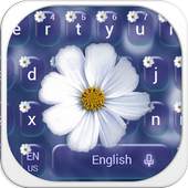 White Daisy Keyboard Theme 10001008