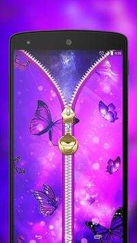 Butterfly Zipper Lock Screen screenshot 3