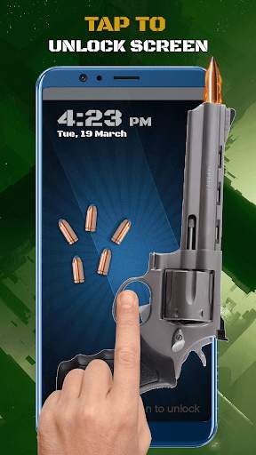 Pistol gunshot lock screen Simulator 4 تصوير الشاشة