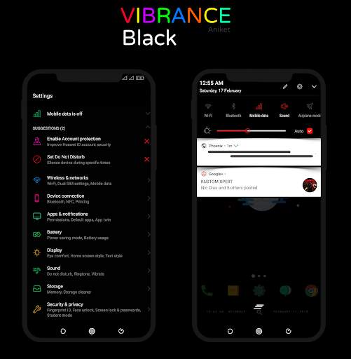 Vibrance Black EMUI 8/5 Theme screenshot 2