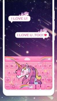 Lovely Cute Unicorn Keyboard Theme screenshot 2