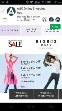 AJIO Myntra NNNOW Shopclues apps (245kb) 1 تصوير الشاشة
