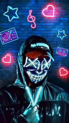 Neon, Mask, Man Themes, Live Wallpaper screenshot 1