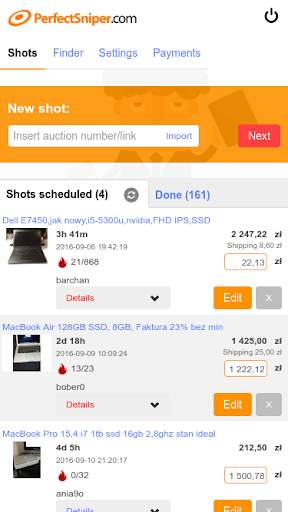 PerfectSniper - auction sniper for Ebay screenshot 3