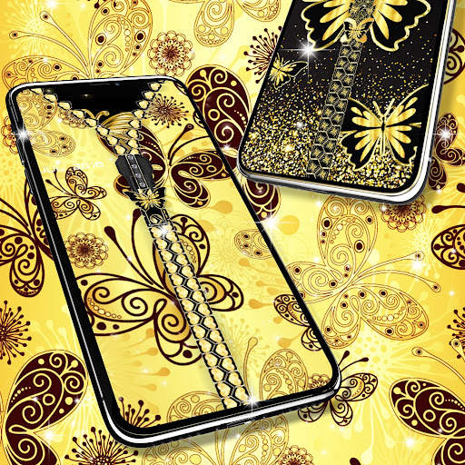 Golden butterflies lock screen screenshot 3