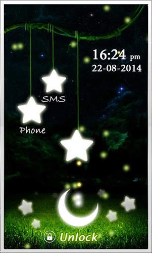 Fireflies Stars Lock Screen screenshot 1