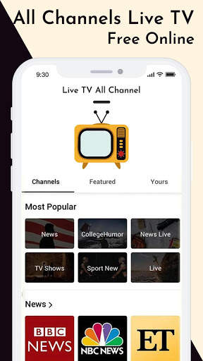 Live TV All Channels Free Online screenshot 1