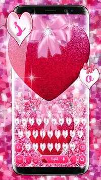Glitter Pink Heart Keyboard Theme 1 تصوير الشاشة