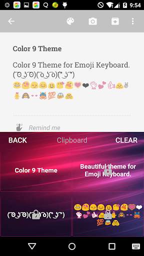 Color 9 Emoji Keyboard Theme screenshot 4