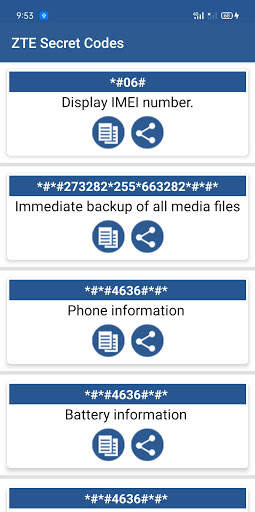 Secret Codes for ZTE Mobiles screenshot 2