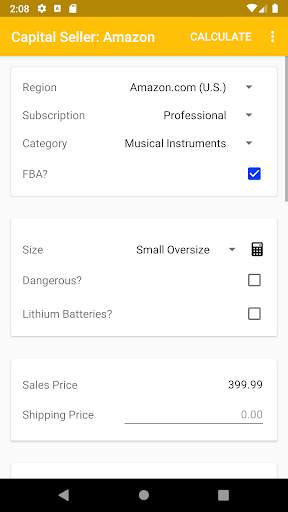 Capital Seller - Amazon Fee & Profit Calculator screenshot 1