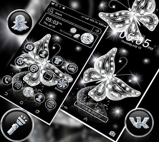 Glassy Butterfly Launcher Theme скриншот 1