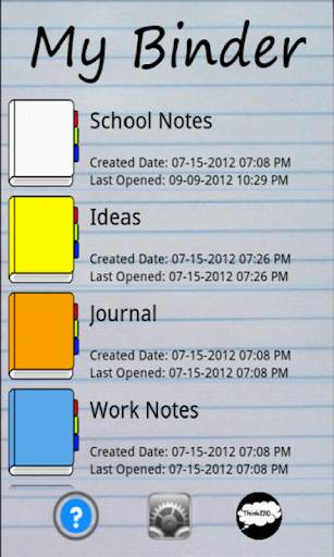 My Binder: Tabbed Notes screenshot 1