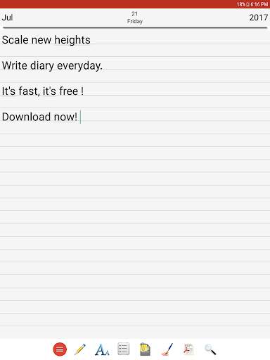 Diary screenshot 2
