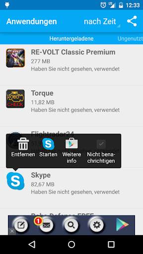 Ungenutzte App Entferner screenshot 1