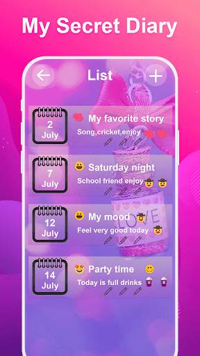 Secret diary with lock-Password,fingerprint 3 تصوير الشاشة