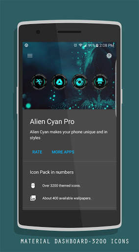 Alien Cyan Next Launcher theme screenshot 4