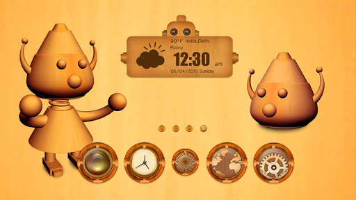Wood Robot Mega Launcher Theme screenshot 4