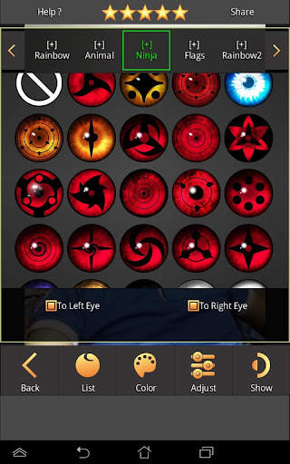 Sharingan - Eye And Hair Color 3 تصوير الشاشة