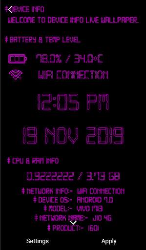 My Device Info Live Wallpaper screenshot 5