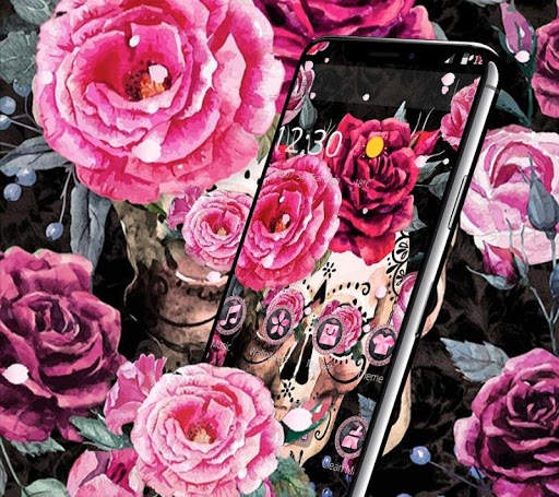 Pink Rose Skeleton Romantic Theme 4 تصوير الشاشة