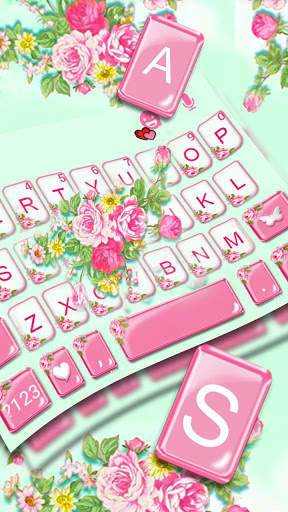 Thème de clavier Pink Flower Garden screenshot 2