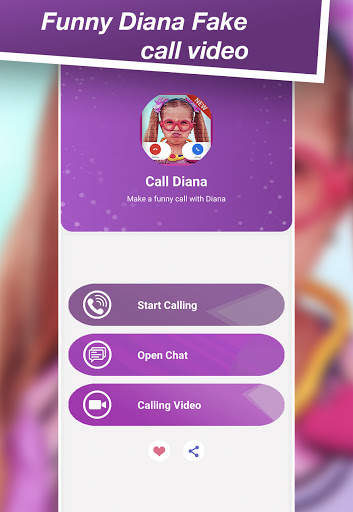 Funny Diana Fake call video - Chat stimulation screenshot 1