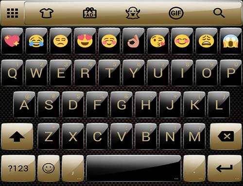 Gloss GoldBlack Emoji Keyboard screenshot 5