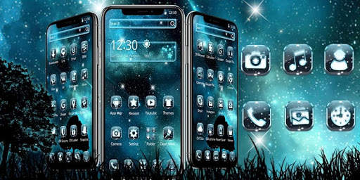 Blue Star Night Theme screenshot 4