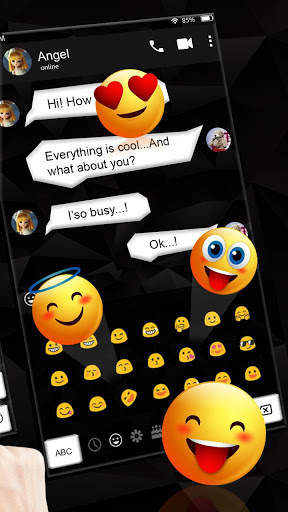 SMS White and Black Keyboard Theme screenshot 3