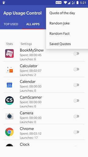 App Usage Control, Quotes, Facts, Jokes скриншот 2