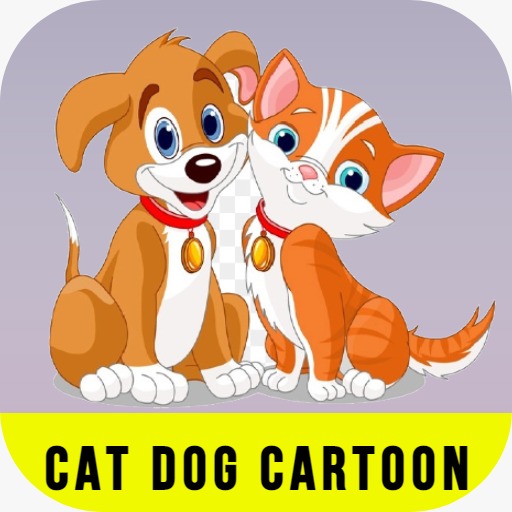 cat dog cartoon icon