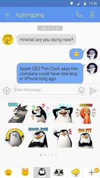 GO SMS PRO PENGUINS STICKER 4 تصوير الشاشة