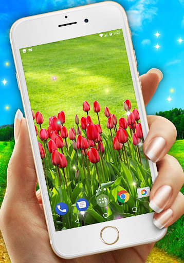 Spring Live Wallpaper 🌺 Green Field Wallpapers screenshot 1