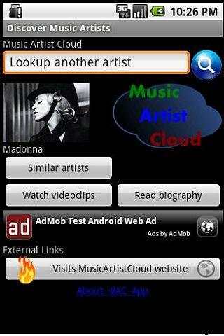 Music Artist Cloud App screenshot 2