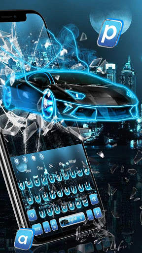 Neon Car Keyboard Theme screenshot 2