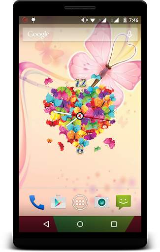 Butterfly Clock Live Wallpaper screenshot 3