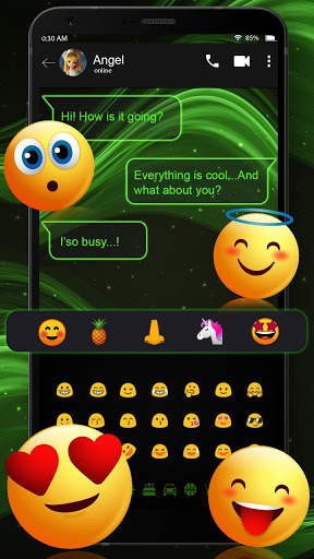 SMS Green Glow Keyboard Theme screenshot 3