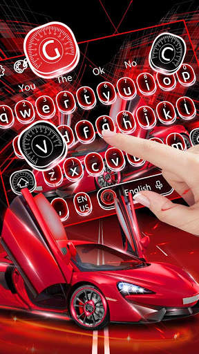 Neon Red Car Keyboard Theme screenshot 2