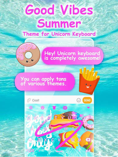 Good Vibes Summer Keyboard Theme for Girls screenshot 1
